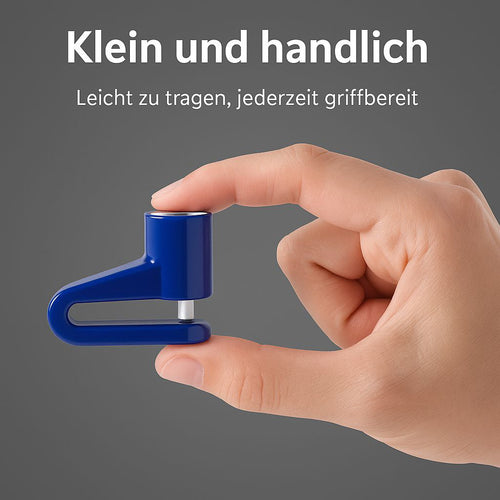Sicherheitsschloss für Fahrräder und Motorräder mit Scheibenbremsenschloss aus Aluminium.