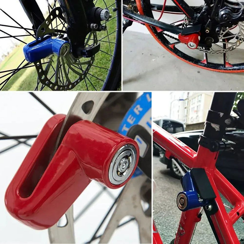 Sicherheitsschloss für Fahrräder und Motorräder mit Scheibenbremsenschloss aus Aluminium.
