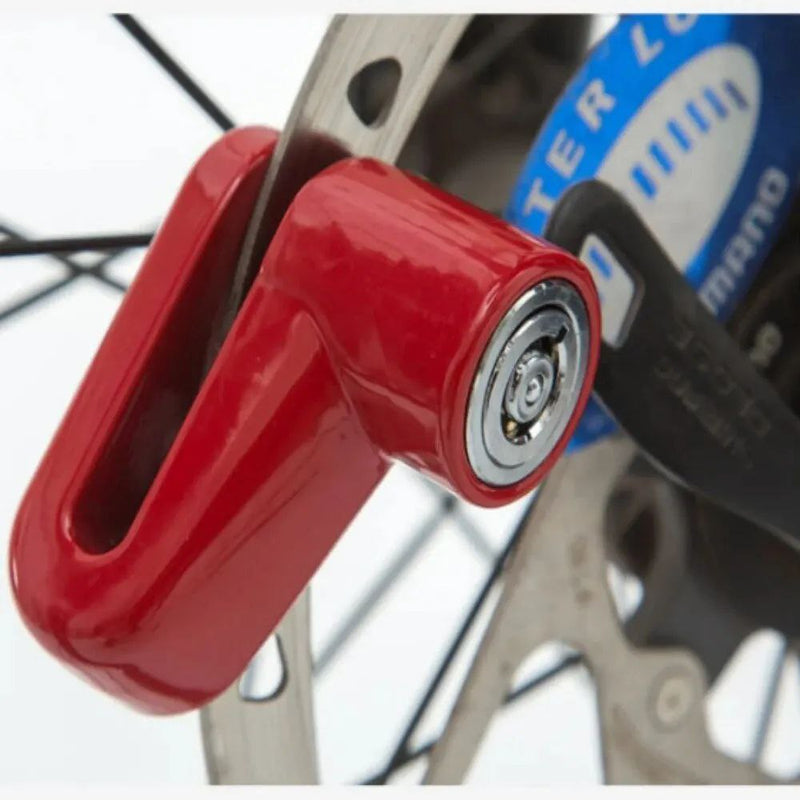 Sicherheitsschloss für Fahrräder und Motorräder mit Scheibenbremsenschloss aus Aluminium.